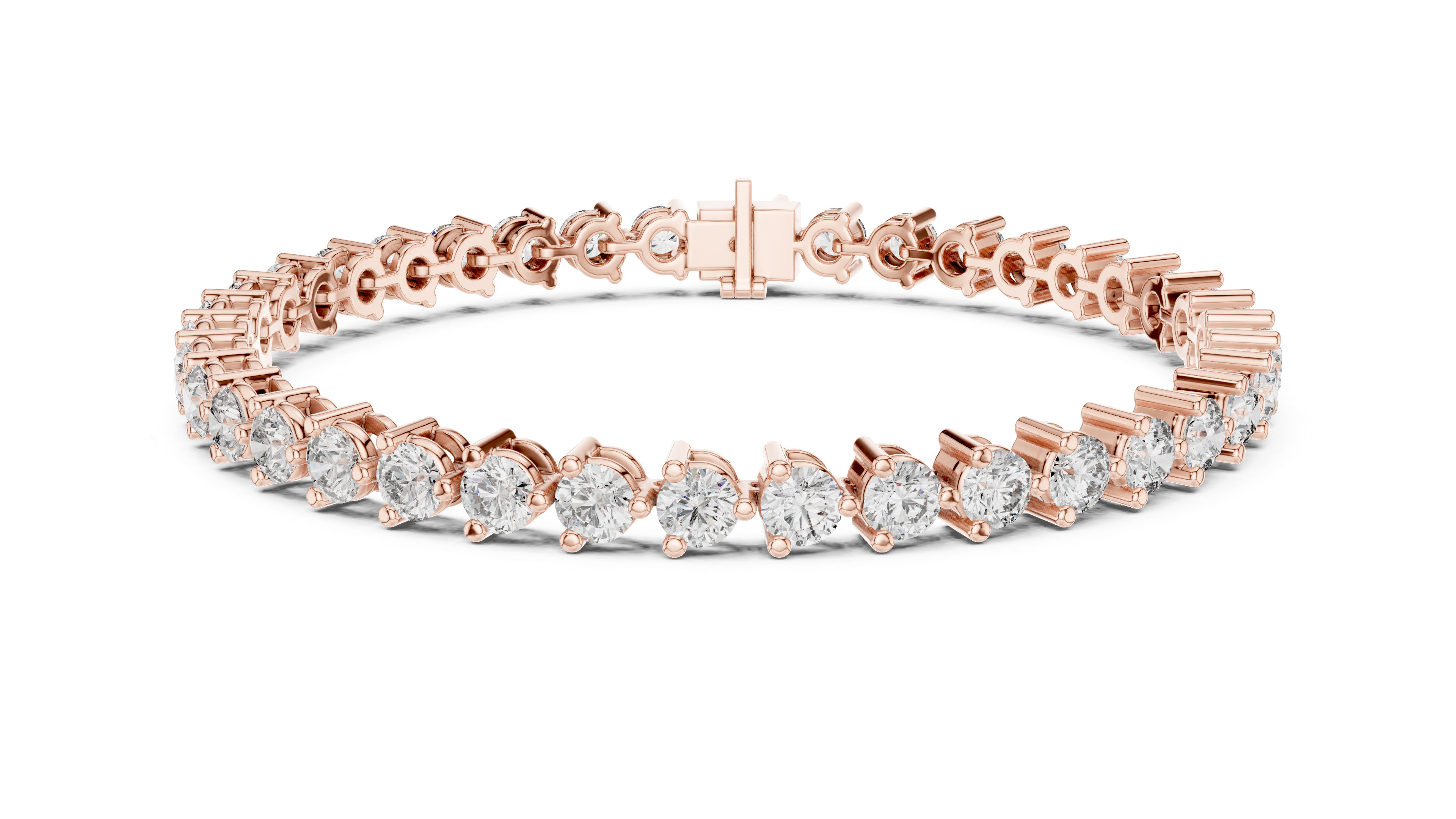 TESHA JEWELS round diamond tennis bracelet in rose gold