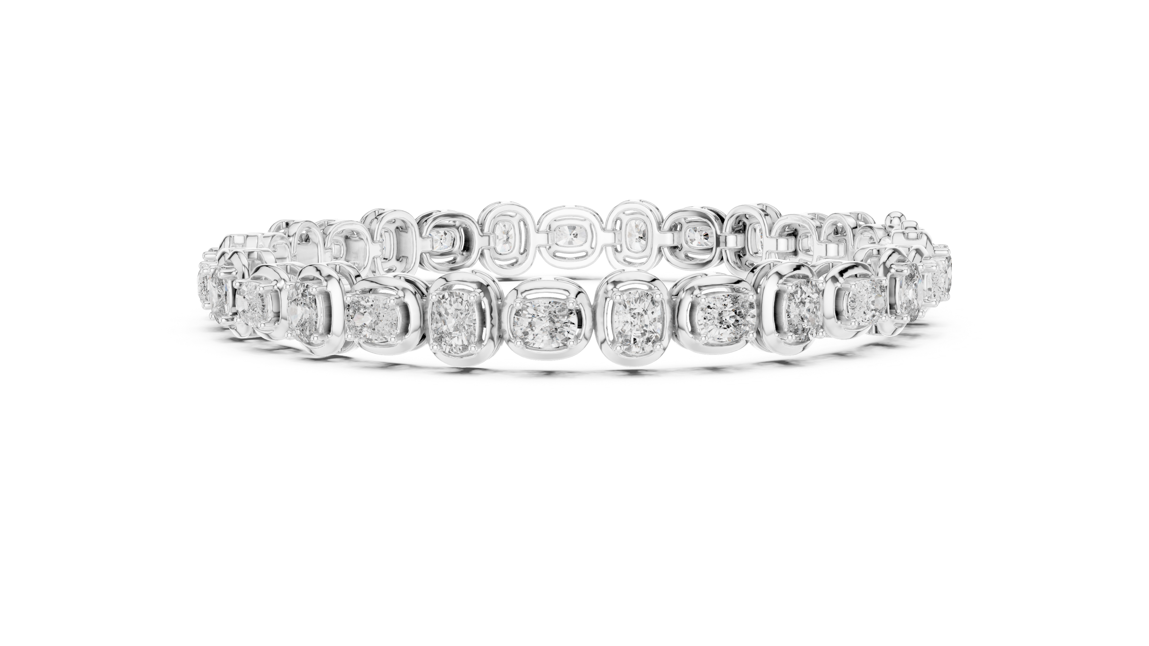 TESHA JEWELS 6.82ct cushion cut diamond tennis bracelet in rose gold