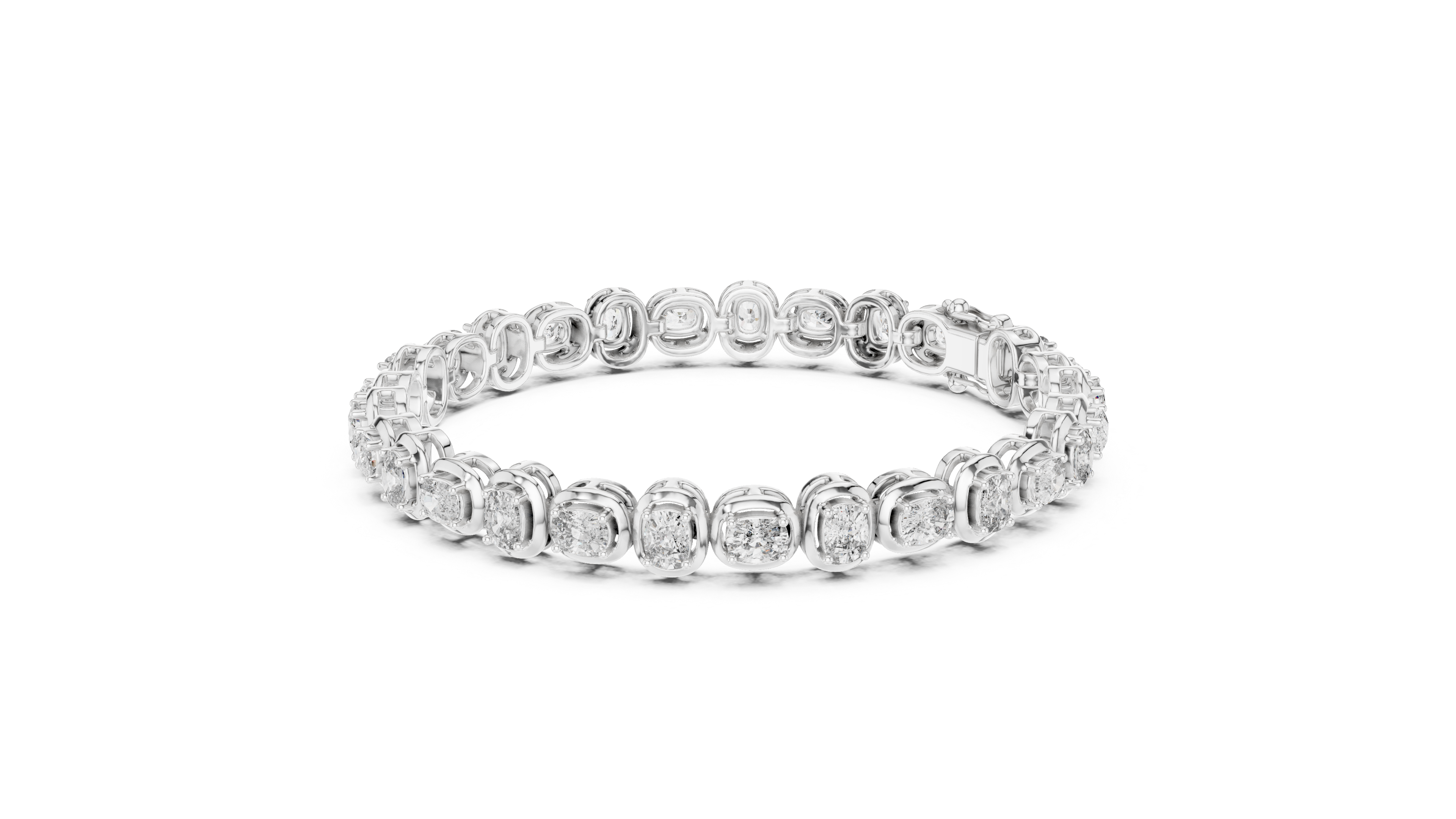 TESHA JEWELS 6.82ct cushion cut diamond tennis bracelet in rose gold