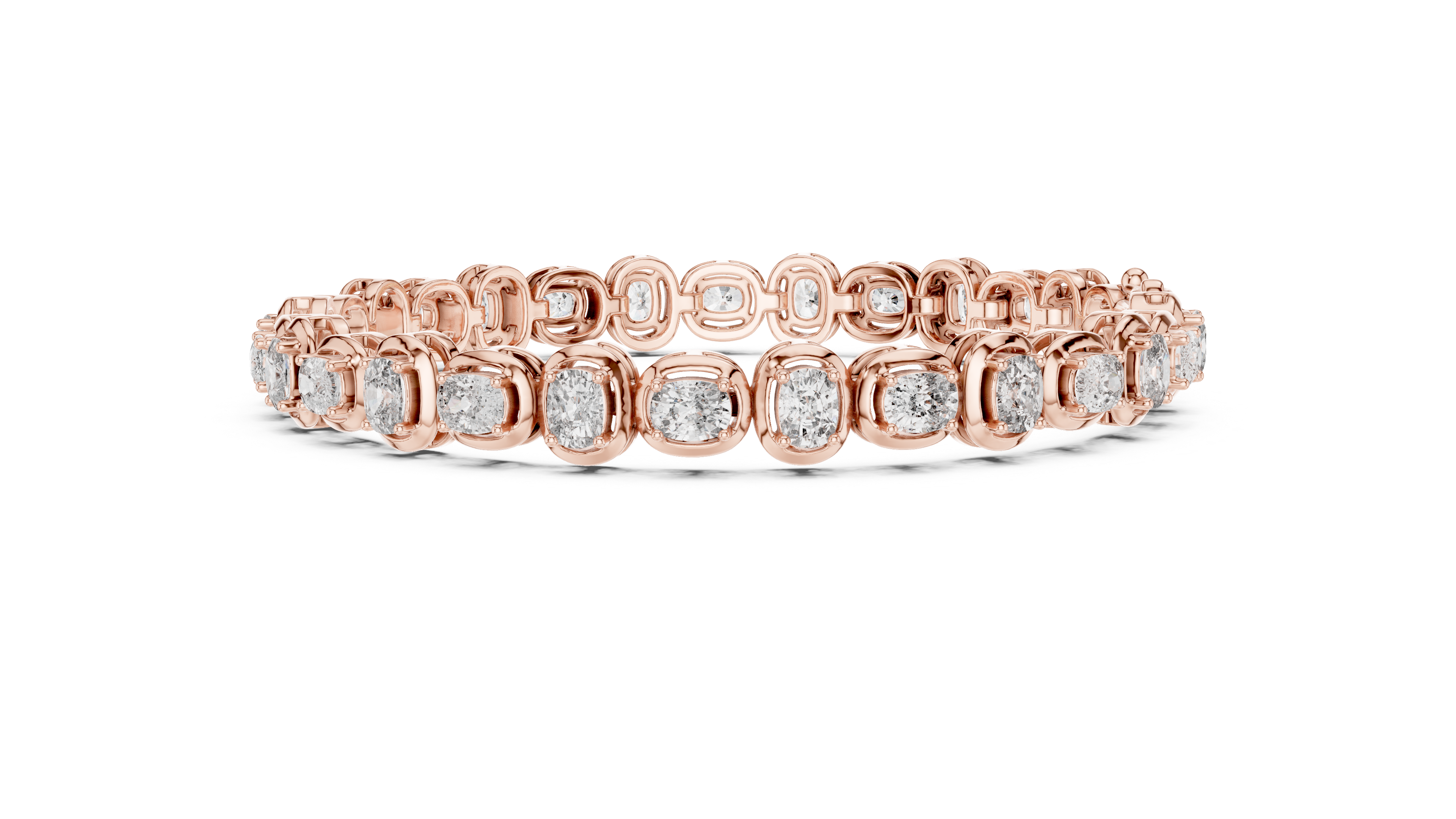 TESHA JEWELS 6.82ct cushion cut diamond tennis bracelet in rose gold