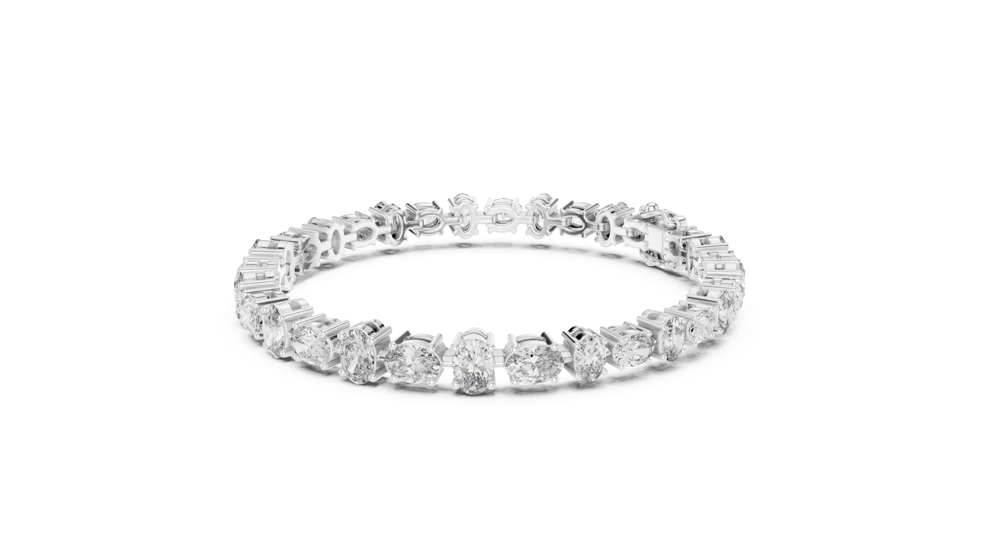 Graduated Oval Diamond Tennis Bracelet