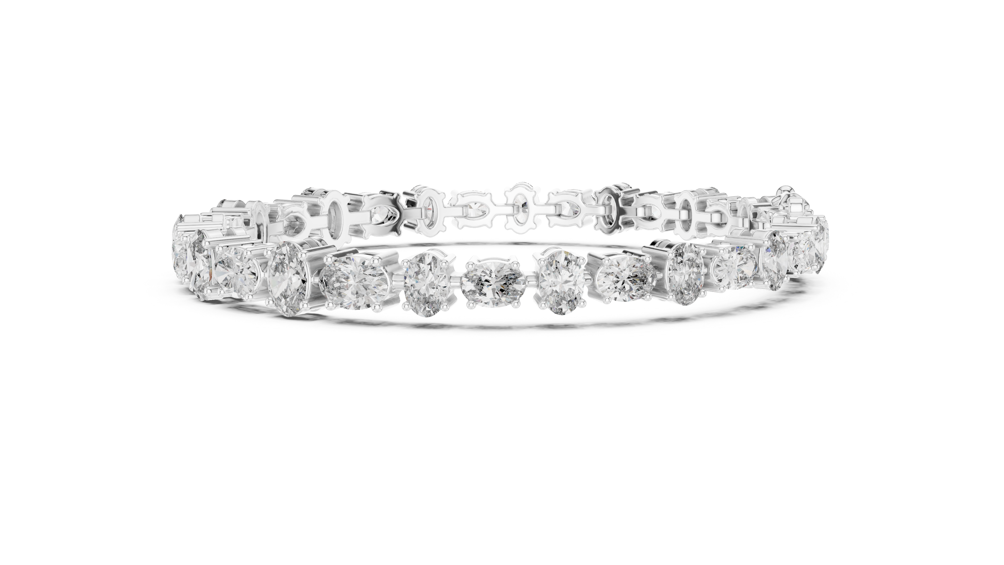 Graduated Oval Diamond Tennis Bracelet