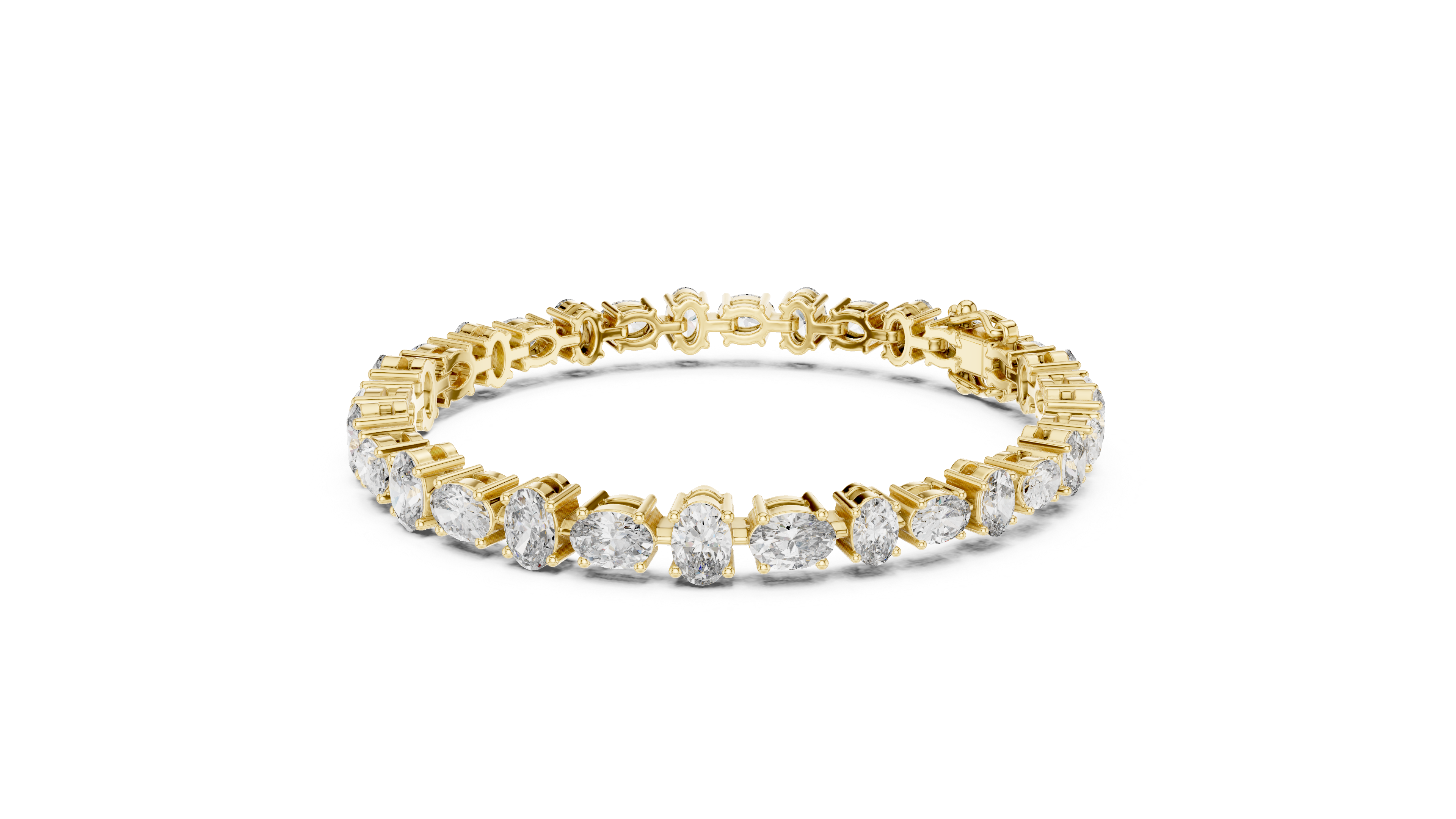 Graduated Oval Diamond Tennis Bracelet