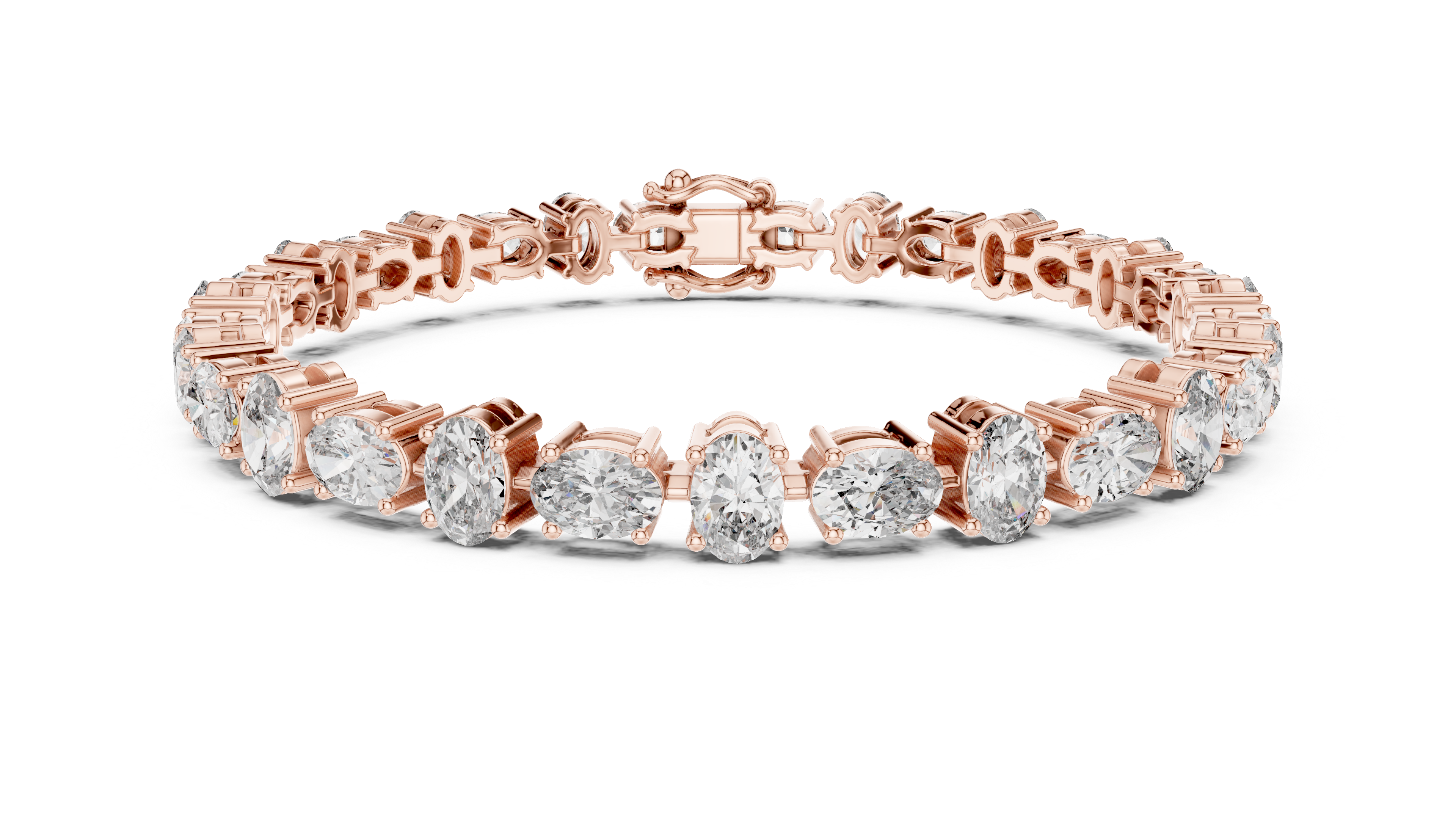 Graduated Oval Diamond Tennis Bracelet