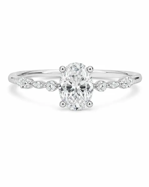 Oval Solitaire Diamond Engagement Ring